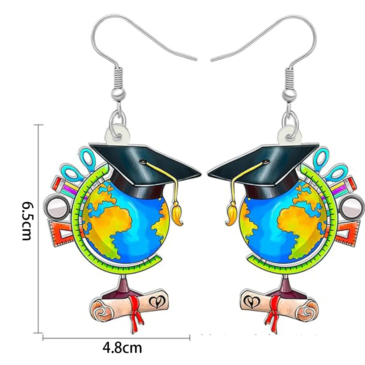 1 Pair Cute Novelty Earth Instrument Microscope Pencil Arylic Drop Earrings