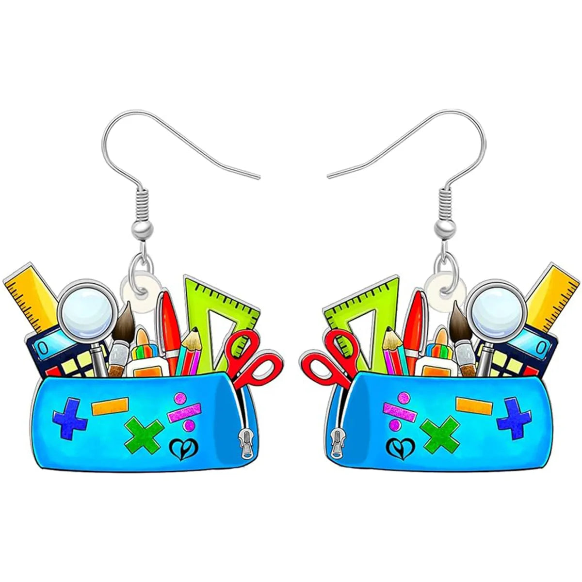 1 Pair Cute Novelty Earth Instrument Microscope Pencil Arylic Drop Earrings