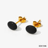 1 Pair Cute Oval Enamel Plating 304 Stainless Steel 16K Gold Plated White Gold Plated Gold Plated Ear Studs