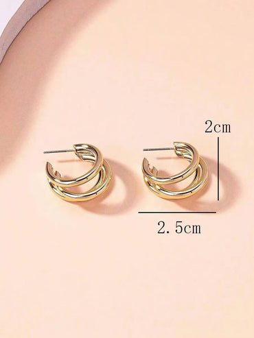 1 Pair Cute Pastoral Classic Style C Shape Inlay Iron Zinc Alloy Resin Rhinestones Ear Studs