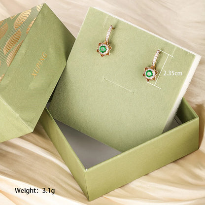 1 Pair Cute Xuping Pastoral Sunflower Plating Inlay Copper Alloy Artificial Gemstones 18k Gold Plated Drop Earrings