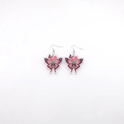 1 Pair Cute Pastoral Simple Style Butterfly Alloy Resin Drop Earrings