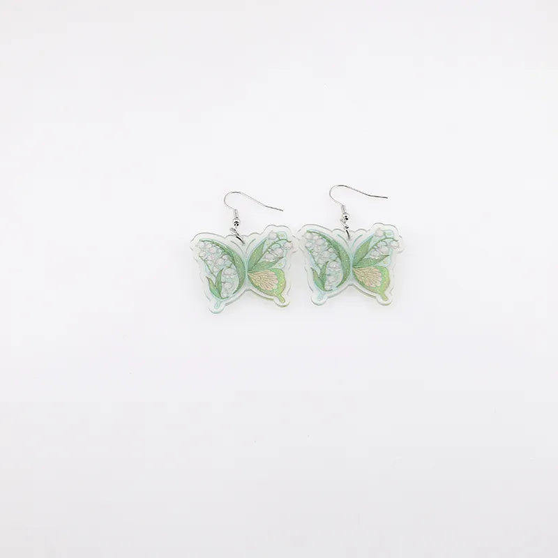 1 Pair Cute Pastoral Simple Style Butterfly Alloy Resin Drop Earrings