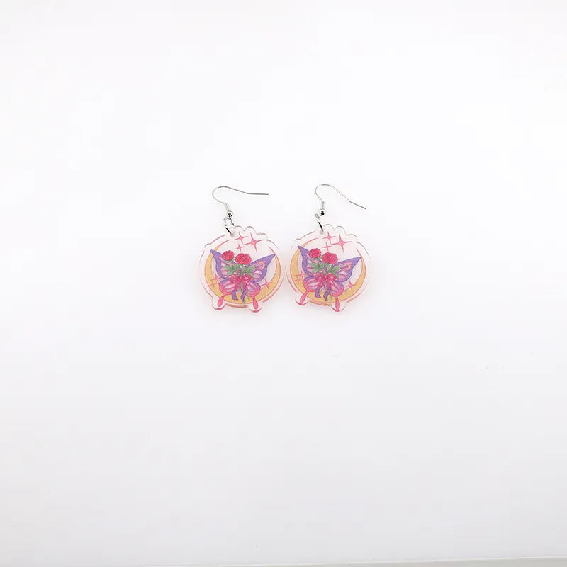 1 Pair Cute Pastoral Simple Style Butterfly Alloy Resin Drop Earrings