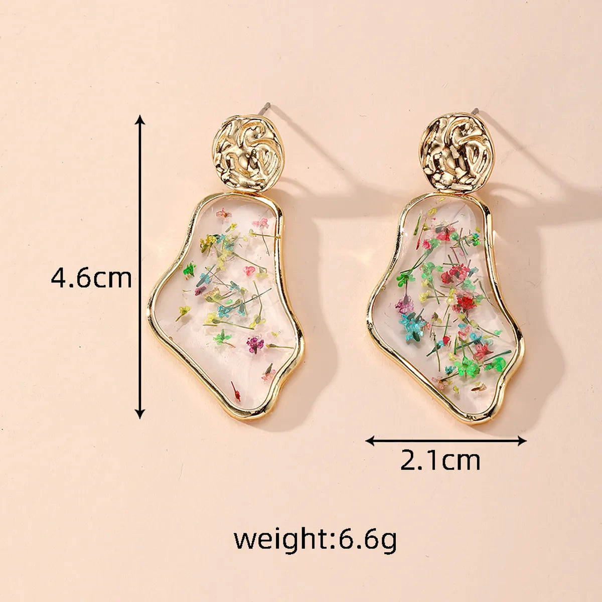 1 Pair Cute Pastoral Simple Style Ditsy Floral Flower Alloy Resin Drop Earrings