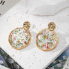 1 Pair Cute Pastoral Simple Style Ditsy Floral Flower Alloy Resin Drop Earrings