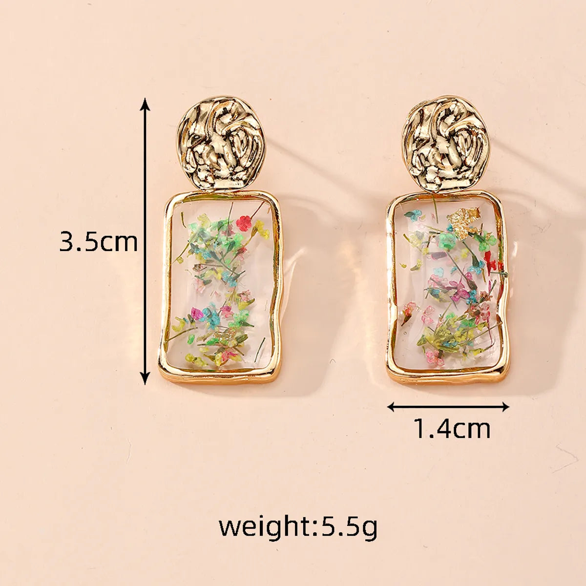 1 Pair Cute Pastoral Simple Style Ditsy Floral Flower Alloy Resin Drop Earrings