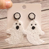 1 Pair Cute Pumpkin Letter Skull Beaded Drop Earrings