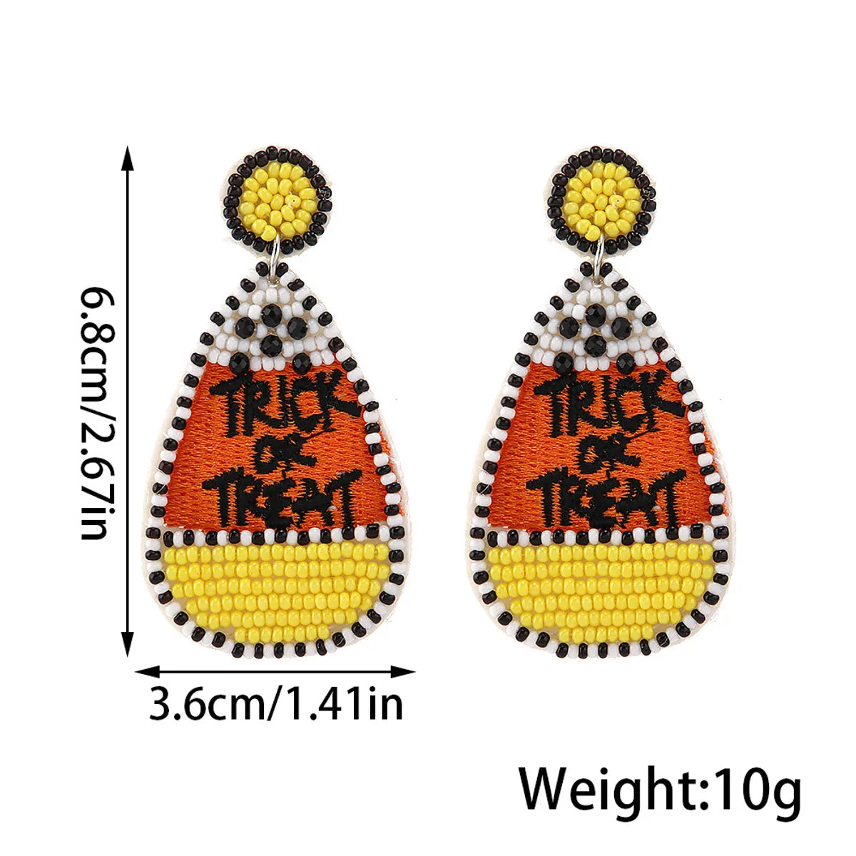 1 Pair Cute Pumpkin Letter Skull Beaded Drop Earrings