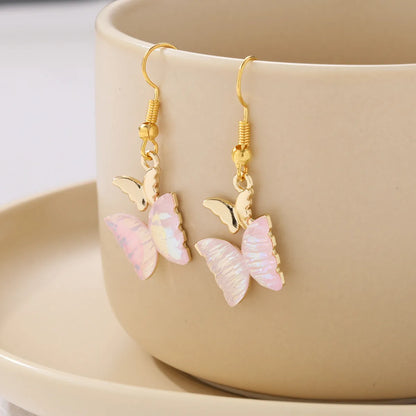 1 Pair Cute Queen Bridal Butterfly Alloy Drop Earrings