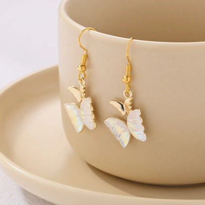 1 Pair Cute Queen Bridal Butterfly Alloy Drop Earrings