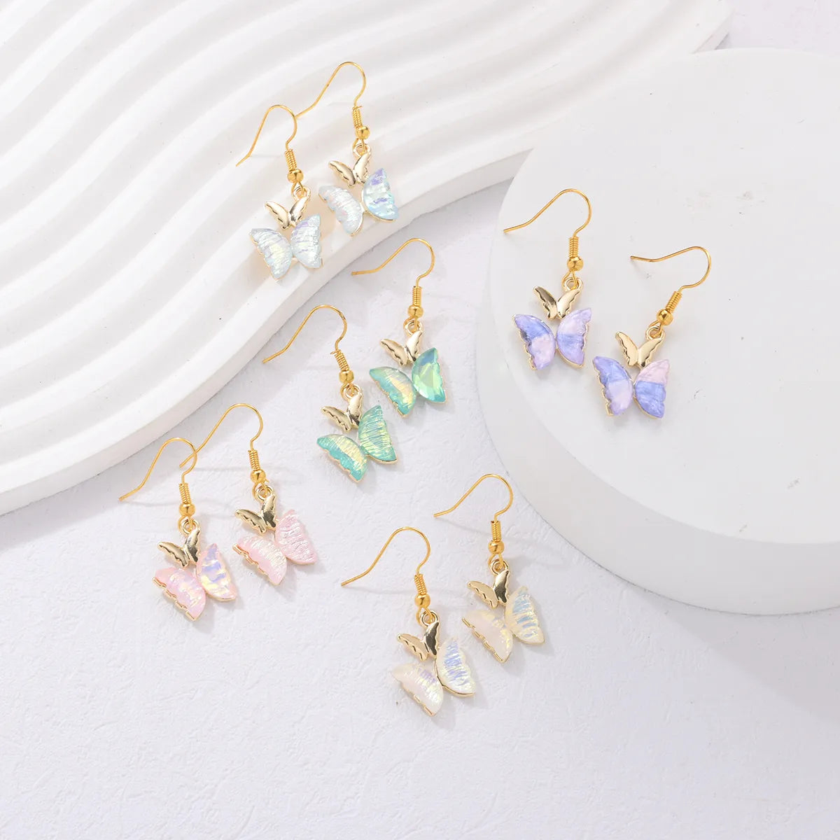 1 Pair Cute Queen Bridal Butterfly Alloy Drop Earrings