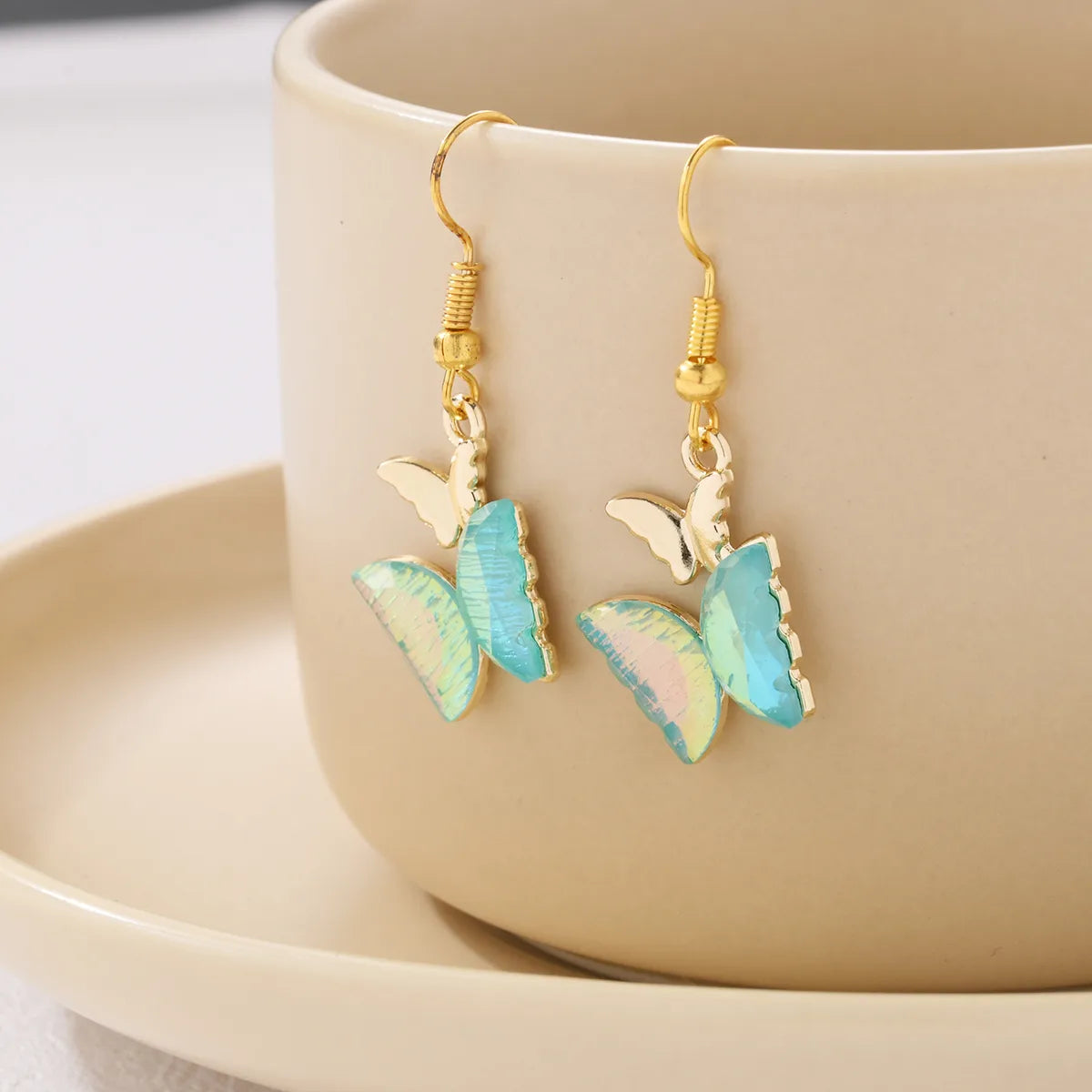 1 Pair Cute Queen Bridal Butterfly Alloy Drop Earrings