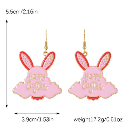 1 Pair Cute Rabbit Letter Tassel Plating Inlay Alloy Rhinestones Drop Earrings