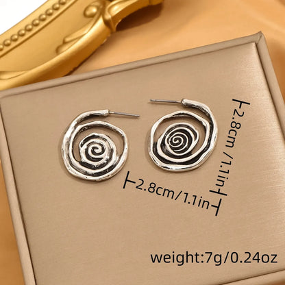 1 Pair Cute Retro Spiral Alloy Zinc Ear Studs