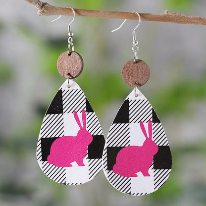 1 Pair Cute Retro Water Droplets Pu Leather Drop Earrings