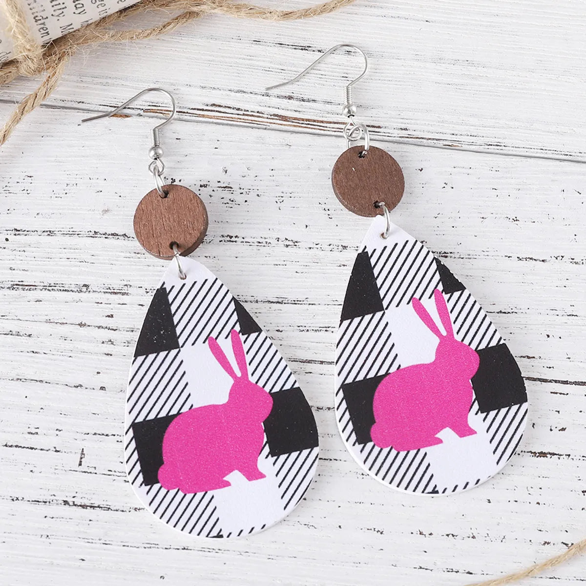 1 Pair Cute Retro Water Droplets Pu Leather Drop Earrings