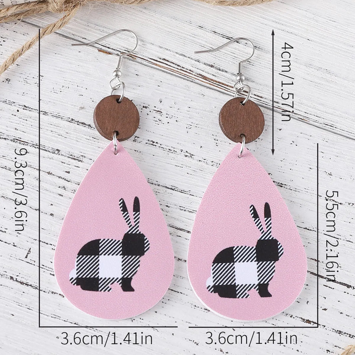 1 Pair Cute Retro Water Droplets Pu Leather Drop Earrings