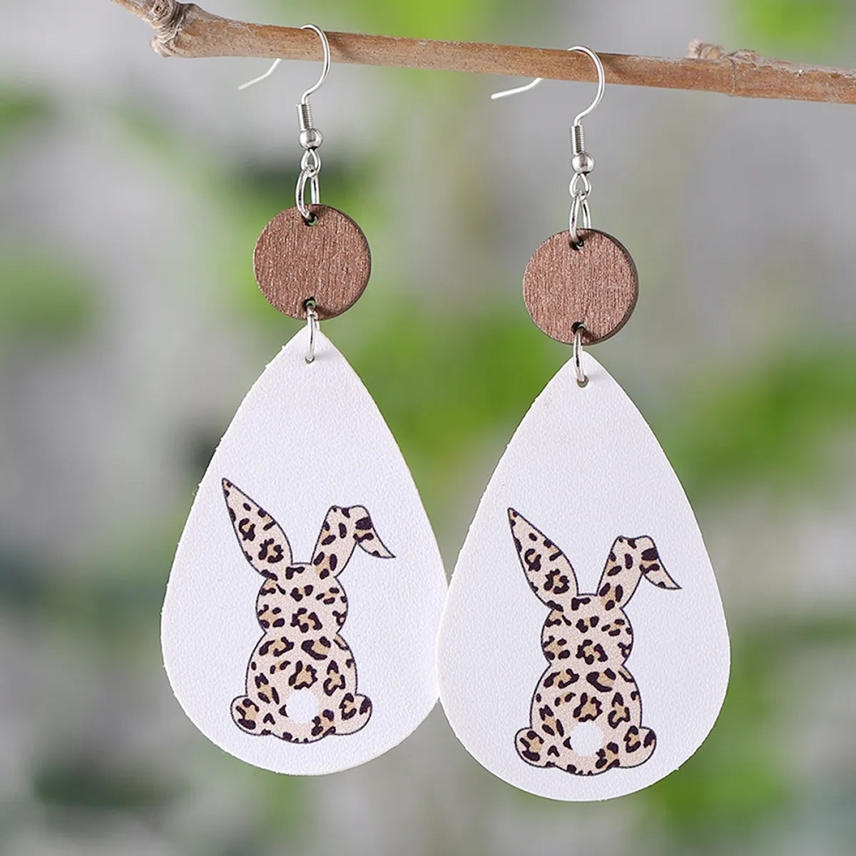 1 Pair Cute Retro Water Droplets Pu Leather Drop Earrings