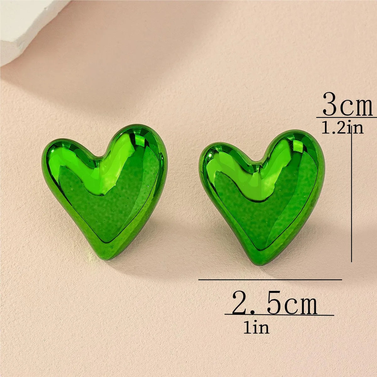 1 Pair Cute Romantic Simple Style Heart Shape Plastic Ear Studs