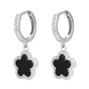 1 Pair Cute Romantic Sweet Flower Inlay Sterling Silver Agate Zircon White Gold Plated Gold Plated Drop Earrings