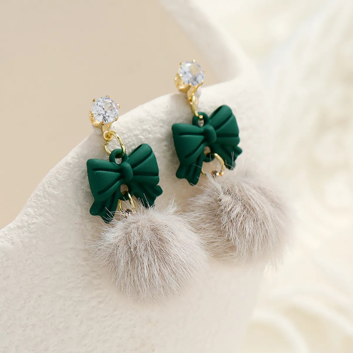 1 Pair Cute Round Alloy Drop Earrings