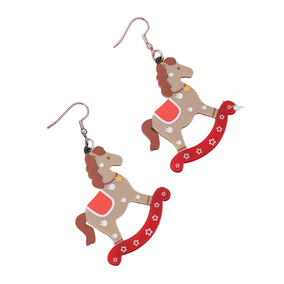 1 Pair Cute Santa Claus Christmas Socks Snowflake Arylic Drop Earrings