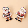 1 Pair Cute Santa Claus Crutch Elk Plating Alloy Ear Studs