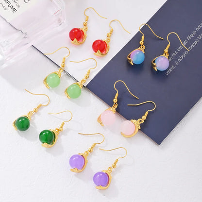 1 Pair Cute Shiny Animal Asymmetrical Alloy Drop Earrings