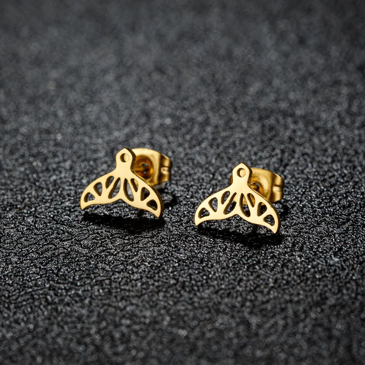 1 Pair Cute Simple Style Animal Notes Polishing 304 Stainless Steel 18K Gold Plated Ear Studs