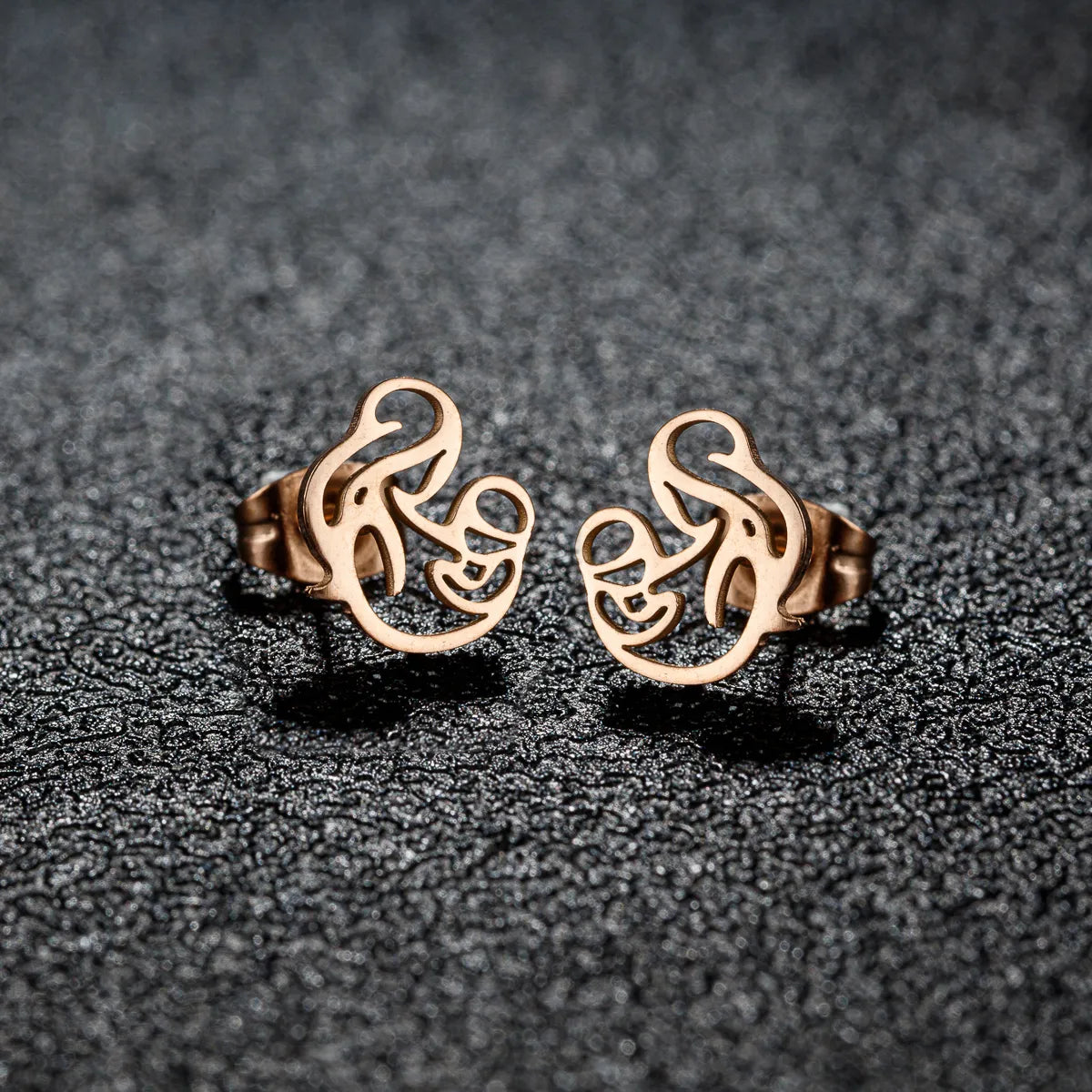 1 Pair Cute Simple Style Animal Notes Polishing 304 Stainless Steel 18K Gold Plated Ear Studs