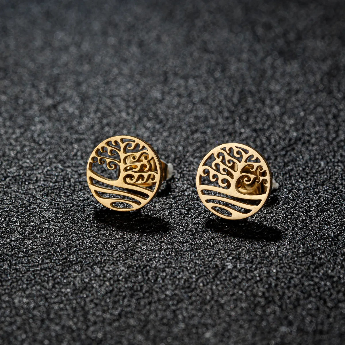 1 Pair Cute Simple Style Animal Notes Polishing 304 Stainless Steel 18K Gold Plated Ear Studs