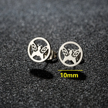 1 Pair Cute Simple Style Animal Notes Polishing 304 Stainless Steel 18K Gold Plated Ear Studs