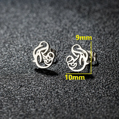 1 Pair Cute Simple Style Animal Notes Polishing 304 Stainless Steel 18K Gold Plated Ear Studs