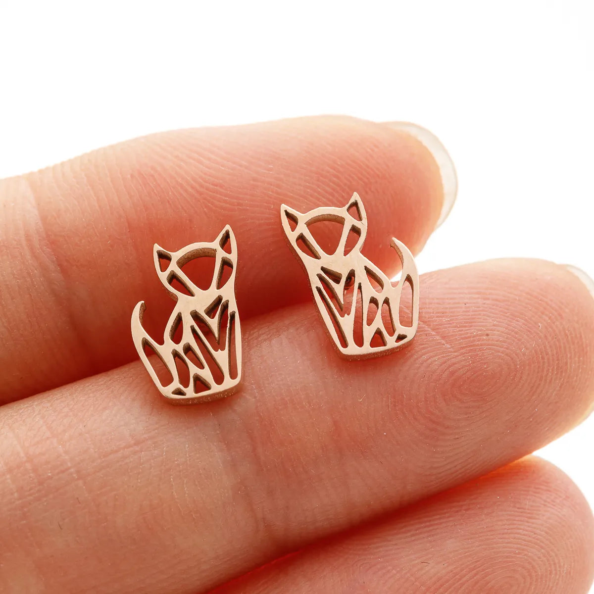 1 Pair Cute Simple Style Animal Notes Polishing 304 Stainless Steel 18K Gold Plated Ear Studs