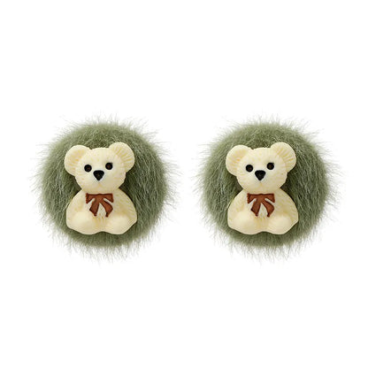 1 Pair Cute Simple Style Bear Alloy Ear Studs