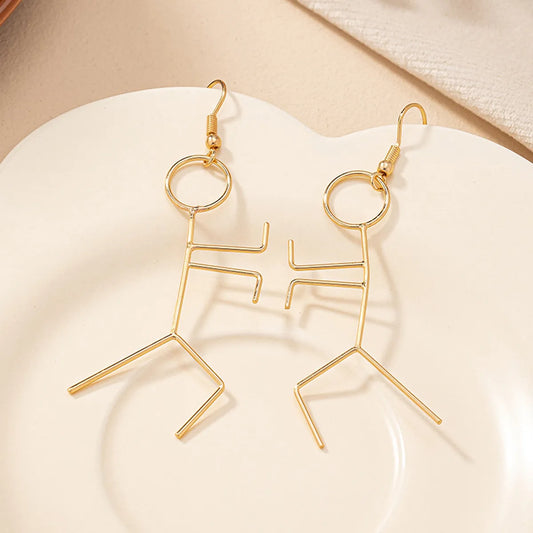 1 Pair Cute Simple Style Cartoon Character Plating Alloy Drop Earrings