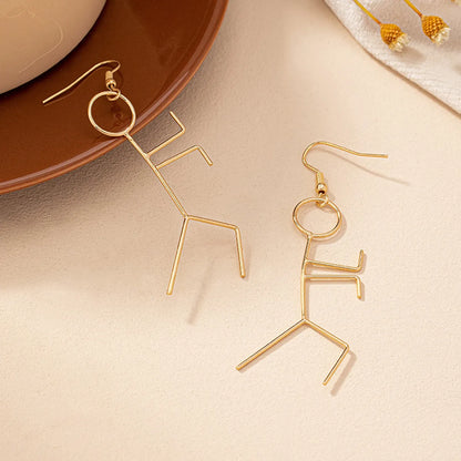 1 Pair Cute Simple Style Cartoon Character Plating Alloy Drop Earrings