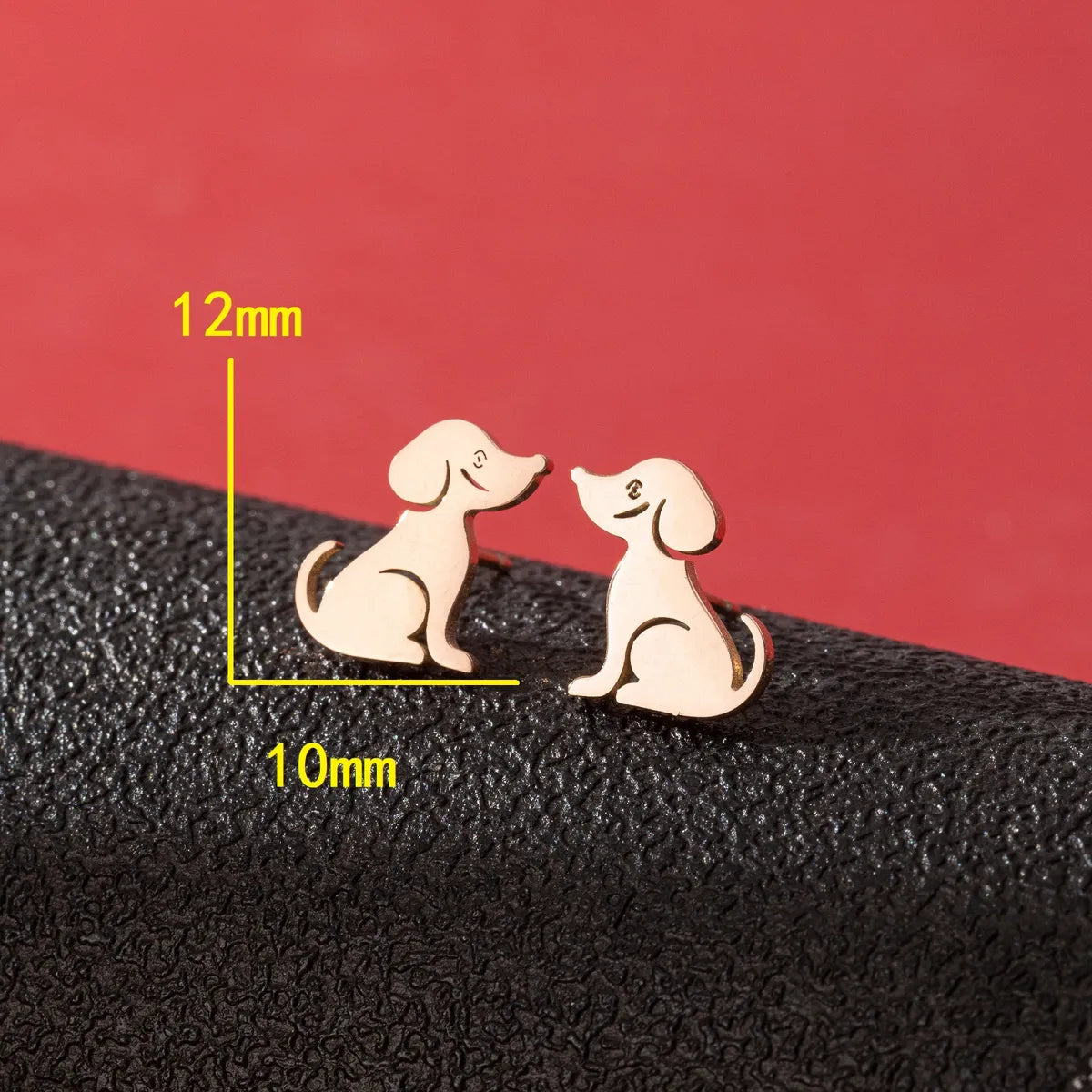 1 Pair Cute Simple Style Dog Polishing 304 Stainless Steel 18K Gold Plated Ear Studs