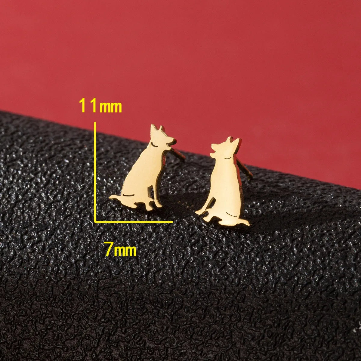 1 Pair Cute Simple Style Dog Polishing 304 Stainless Steel 18K Gold Plated Ear Studs