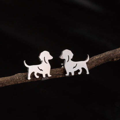 1 Pair Cute Simple Style Dog Polishing 304 Stainless Steel 18K Gold Plated Ear Studs