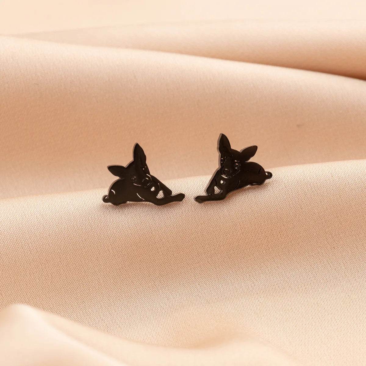 1 Pair Cute Simple Style Dog Polishing 304 Stainless Steel 18K Gold Plated Ear Studs