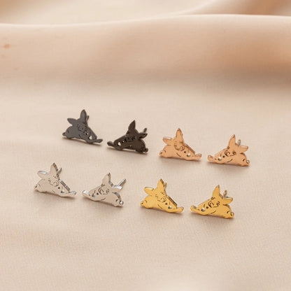 1 Pair Cute Simple Style Dog Polishing 304 Stainless Steel 18K Gold Plated Ear Studs