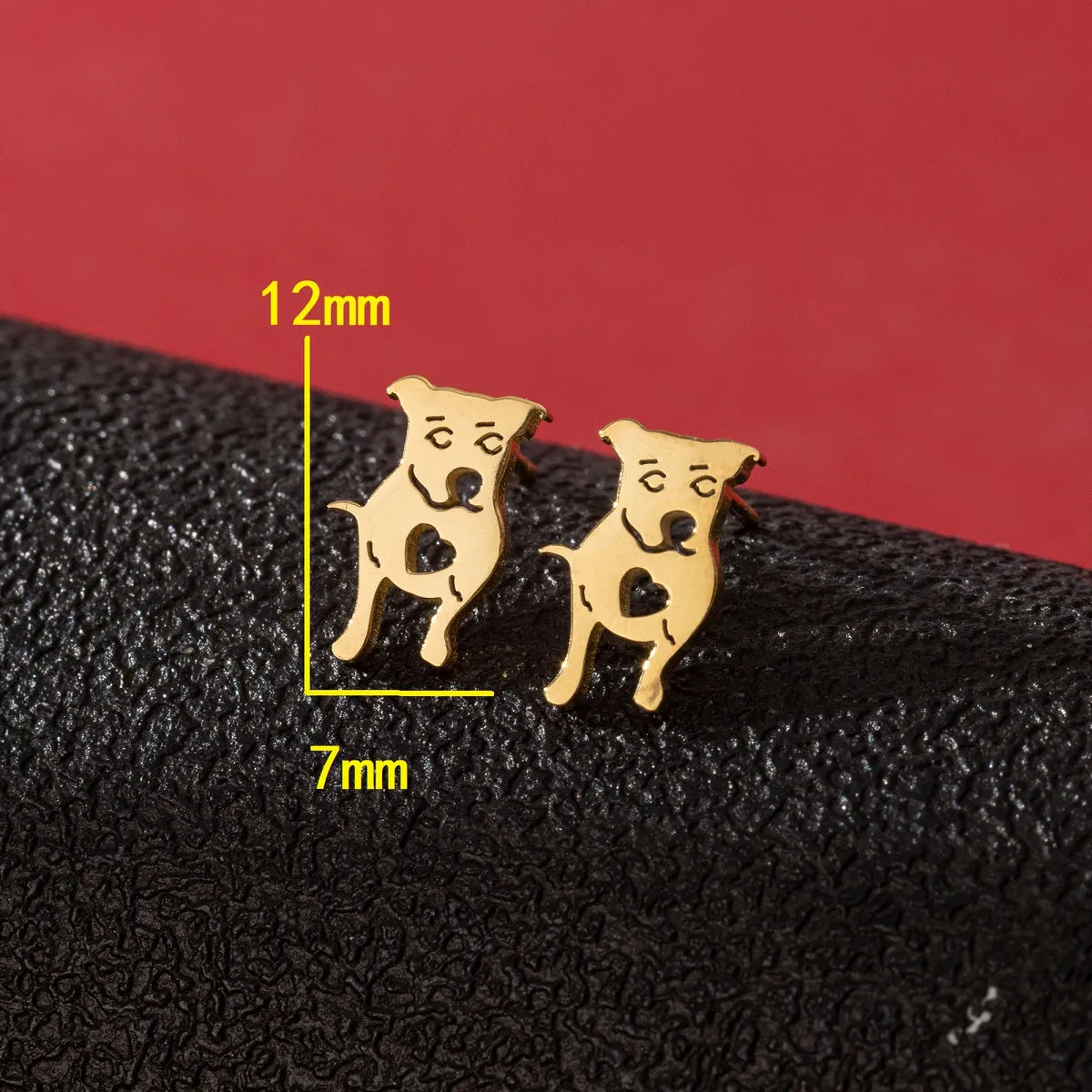 1 Pair Cute Simple Style Dog Polishing 304 Stainless Steel 18K Gold Plated Ear Studs