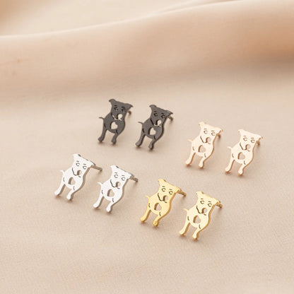 1 Pair Cute Simple Style Dog Polishing 304 Stainless Steel 18K Gold Plated Ear Studs