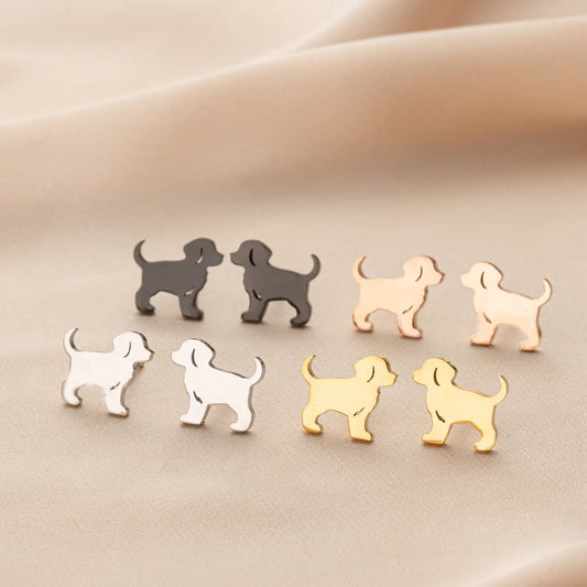 1 Pair Cute Simple Style Dog Polishing 304 Stainless Steel 18K Gold Plated Ear Studs