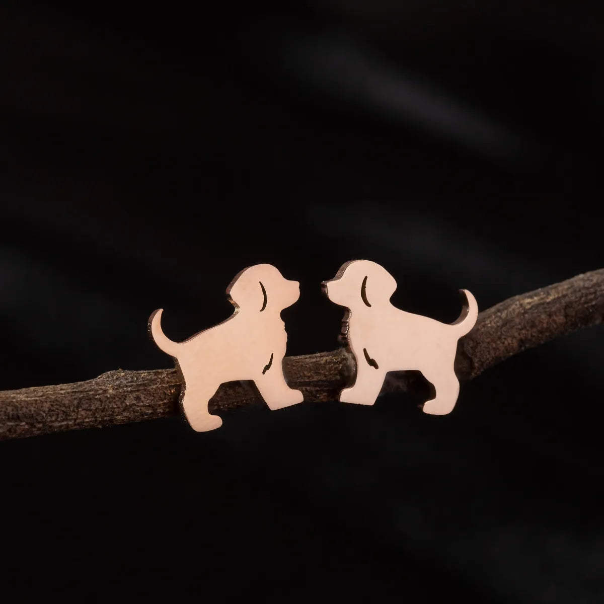 1 Pair Cute Simple Style Dog Polishing 304 Stainless Steel 18K Gold Plated Ear Studs