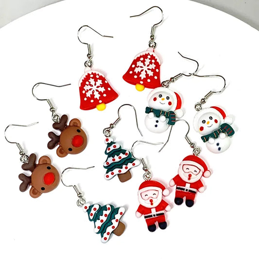 1 Pair Cute Simple Style Elk Patchwork Resin Drop Earrings