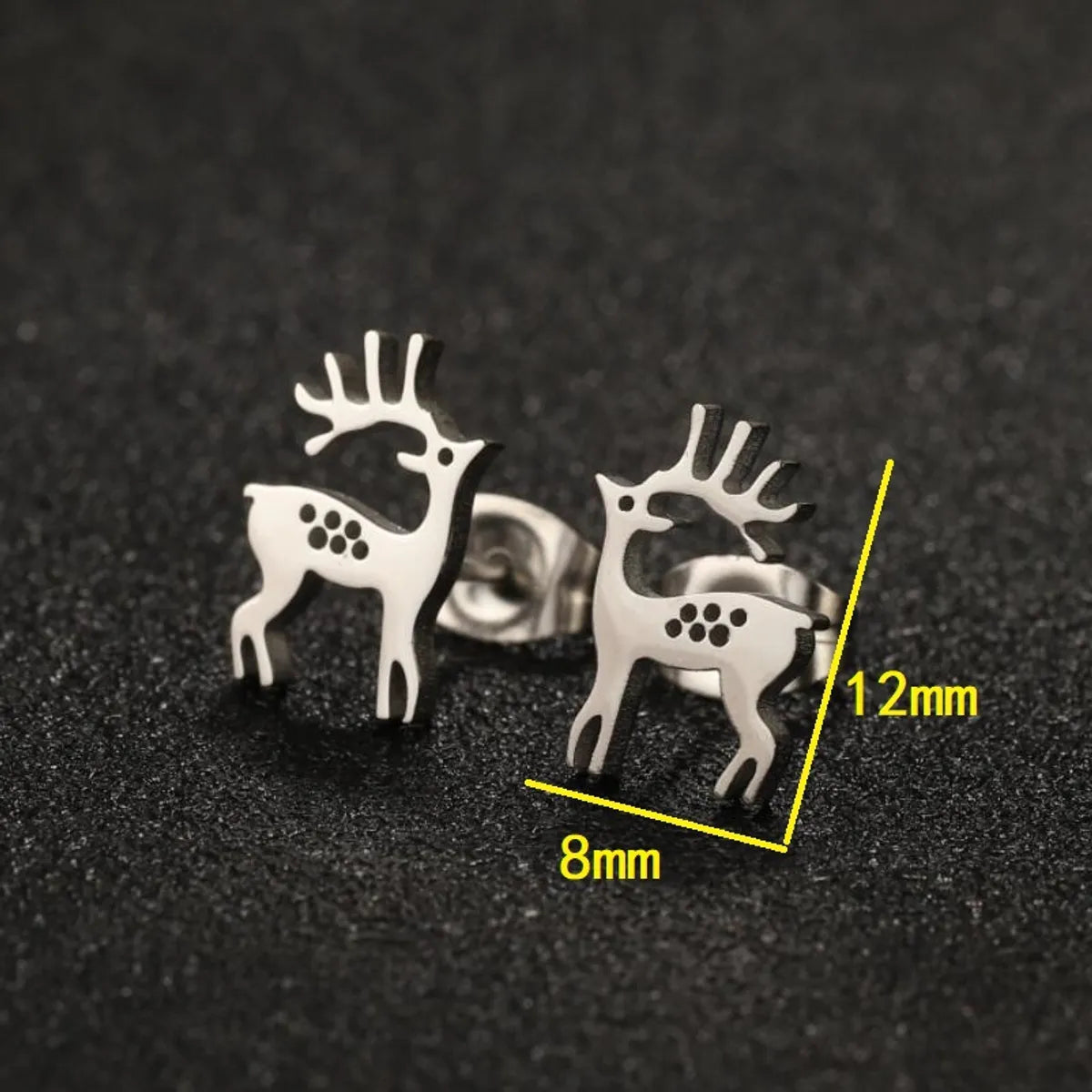 1 Pair Cute Simple Style Elk Plating Hollow Out Stainless Steel Ear Studs