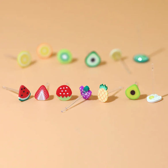 1 Pair Cute Simple Style Fruit Arylic Ear Studs